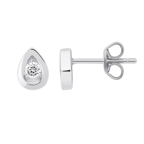 CRISLU Jewelry - Crislu Teardrop Frame Stud Earrings in Platinum